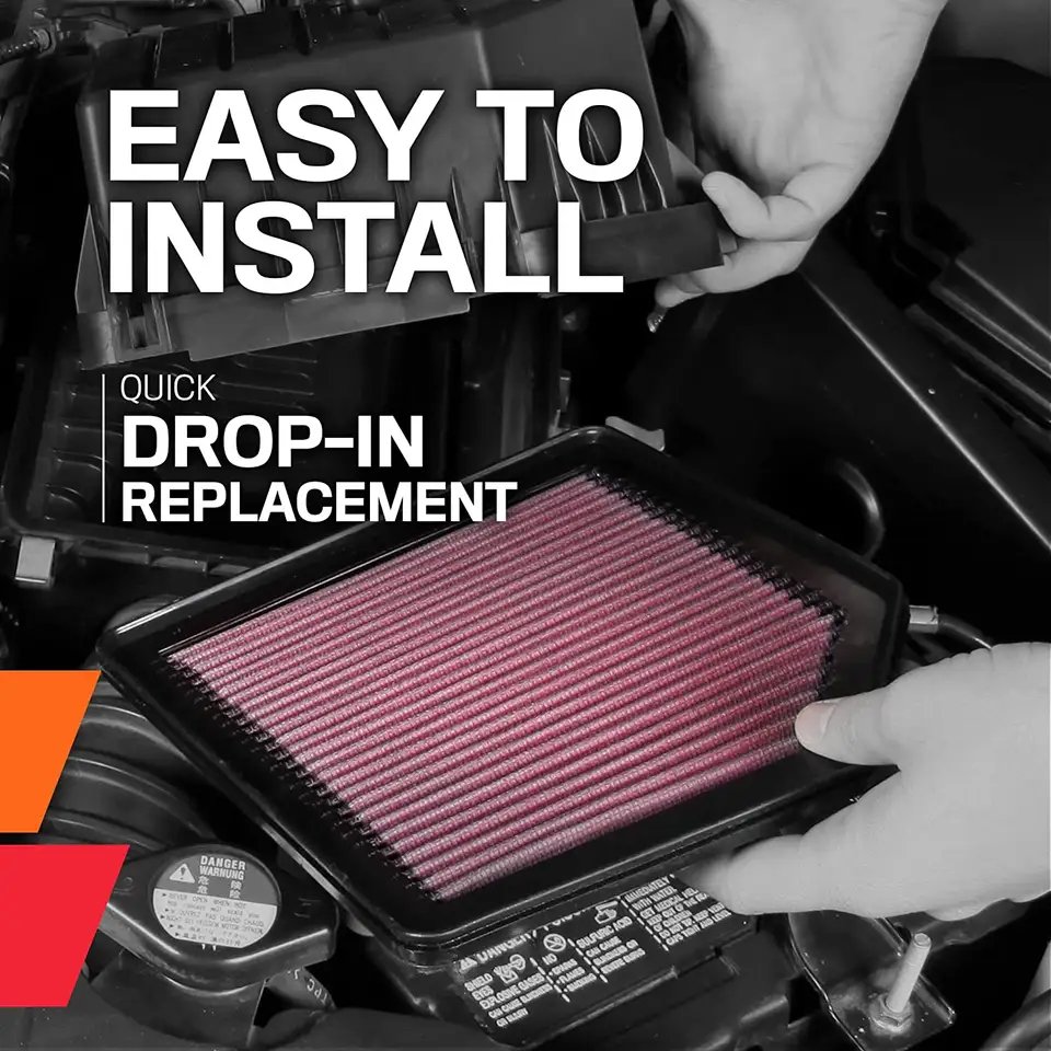Replacement Filter Compatible with K&N 2007-2018 Jeep Wrangler V6 3.6L for 33-2364 Engine Air Filter