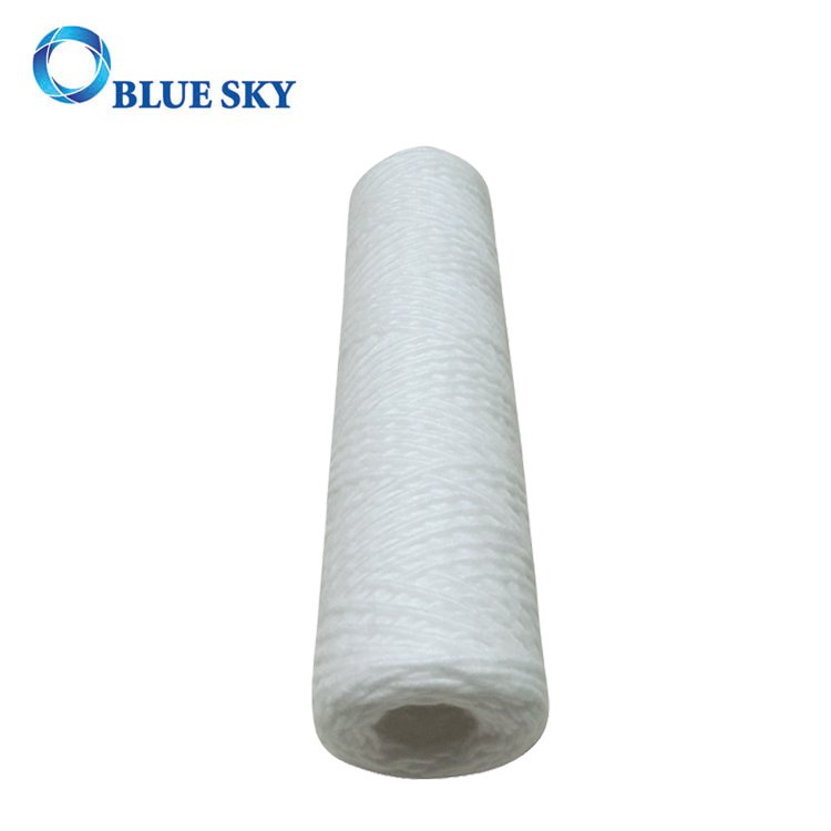 10\"x 2,5\" 1-20Micron Sediment Rope Water Filter Cartridge 500L Capacity Membrane Filter 220V Replacement for Water Filtration