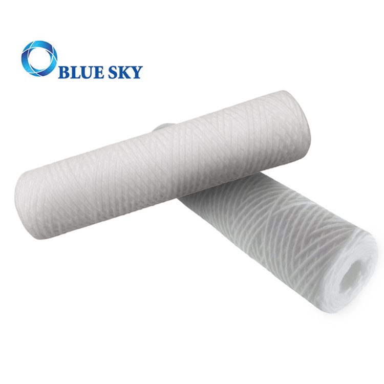 10\"x 2,5\" 1-20Micron Sediment Rope Water Filter Cartridge 500L Capacity Membrane Filter 220V Replacement for Water Filtration