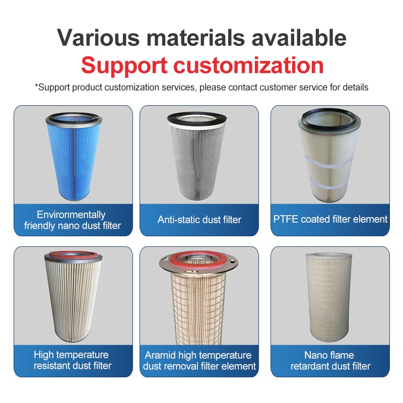 Industrial Air Filter Custom Aluminum Cap Dust Extraction Filters 3 Lug Type Dust Collection Filter Cartridge