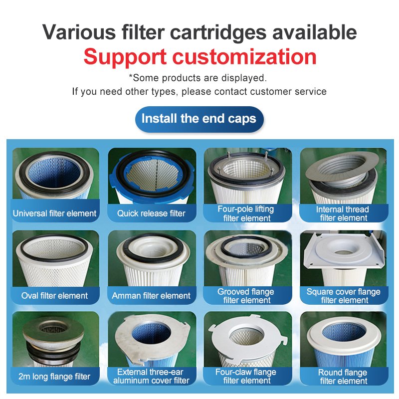 Industrial Air Filter Custom Aluminum Cap Dust Extraction Filters 3 Lug Type Dust Collection Filter Cartridge