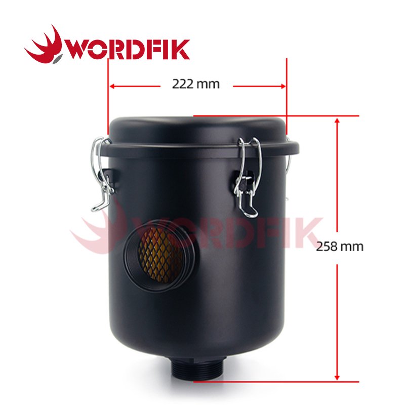 F006 2" DN50mm F006-1 3" DN80mm Vacuum Pump Air Inlet Filter Housing Wordfik Vacuum Air Filter Assembly