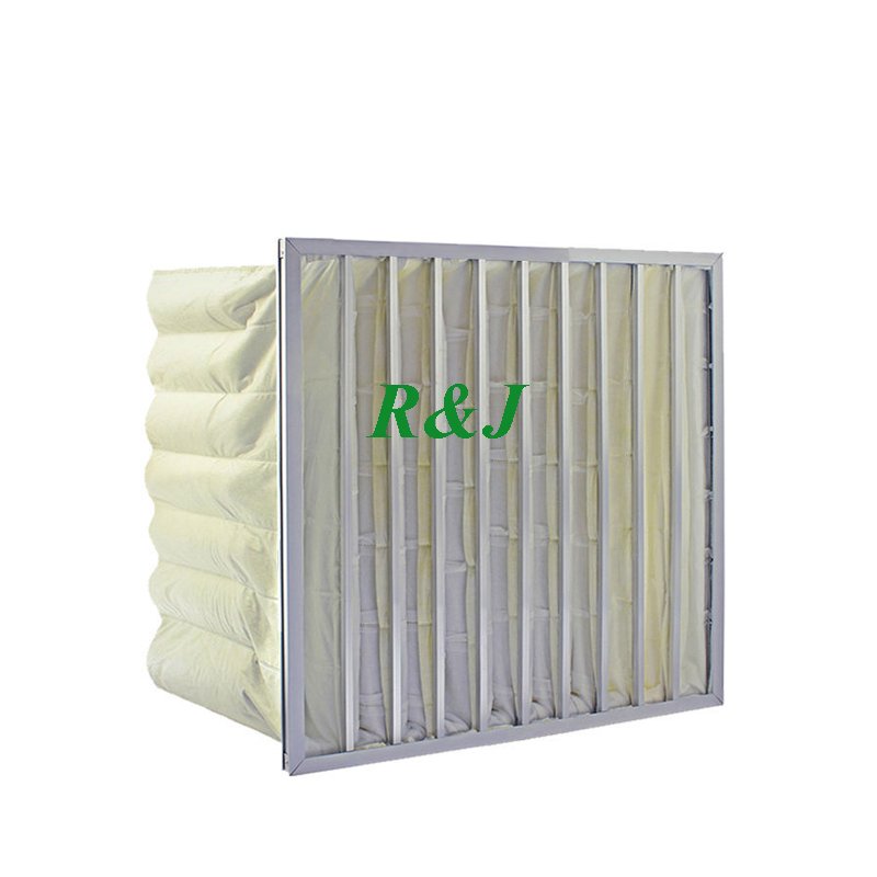 HVAC F5 F6 F7 F7 Pocket Filters Synthetic Fiber Bag air Filter with Aluminum Frame