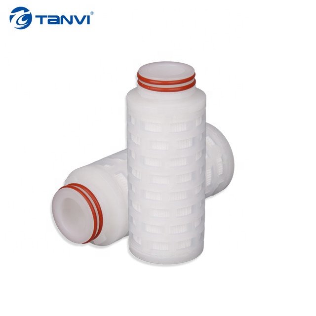 0.2 Micron 5'' PTFE Mini Pleated Filter Cartridge for Liquid Filtration