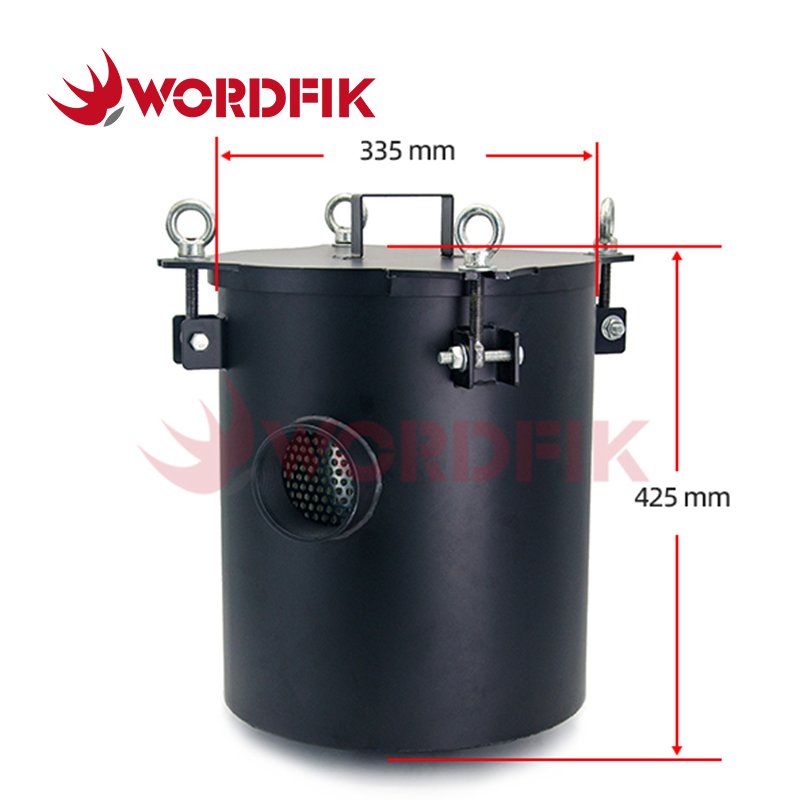 Wordfik F008 High Flow Vacuum Pump Air Intake Filter Assembly Metal Filter Barrel Air Filter Housing