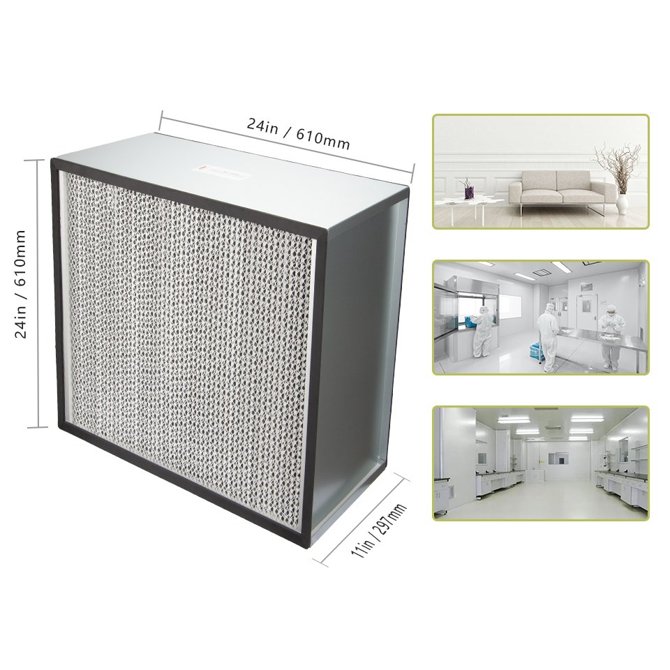 Customized Laminar Air Flow Hoods Filters 99.99% High Capacity Aluminum Deep Pleat HEPA Filter H13 H14