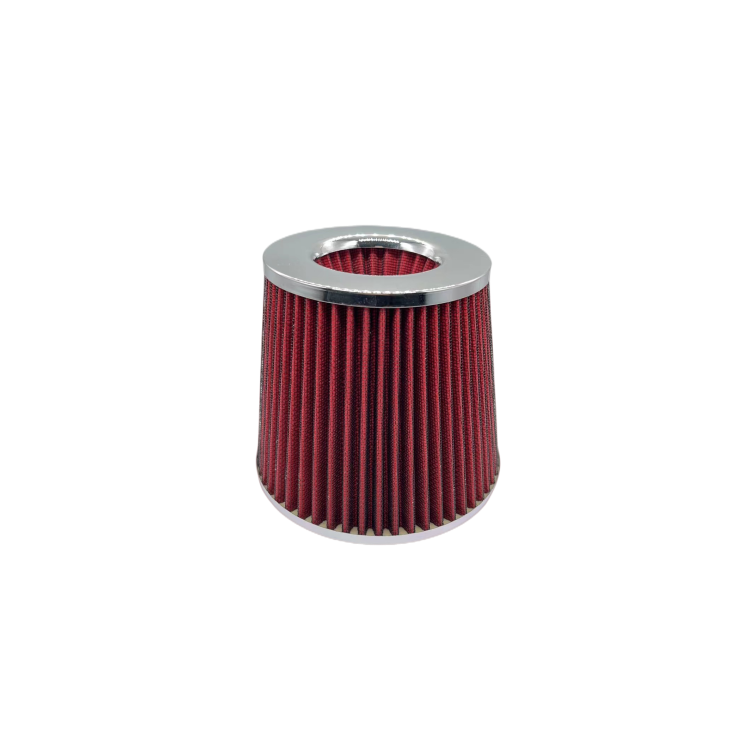 Factory Directly Sale Cheap Price Non-woven Fiber Sport Car Cold Cone Mushroom 76 mm air Filter Red Color