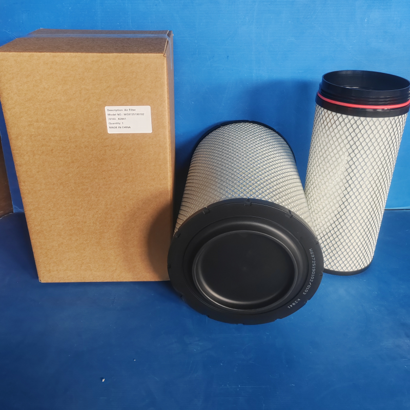 High Quality Original Howo Truck Parts SZ919000894 Air Filter Element Sino K2841 WG9725190102/03 Air Filter for SHACMAN Truck