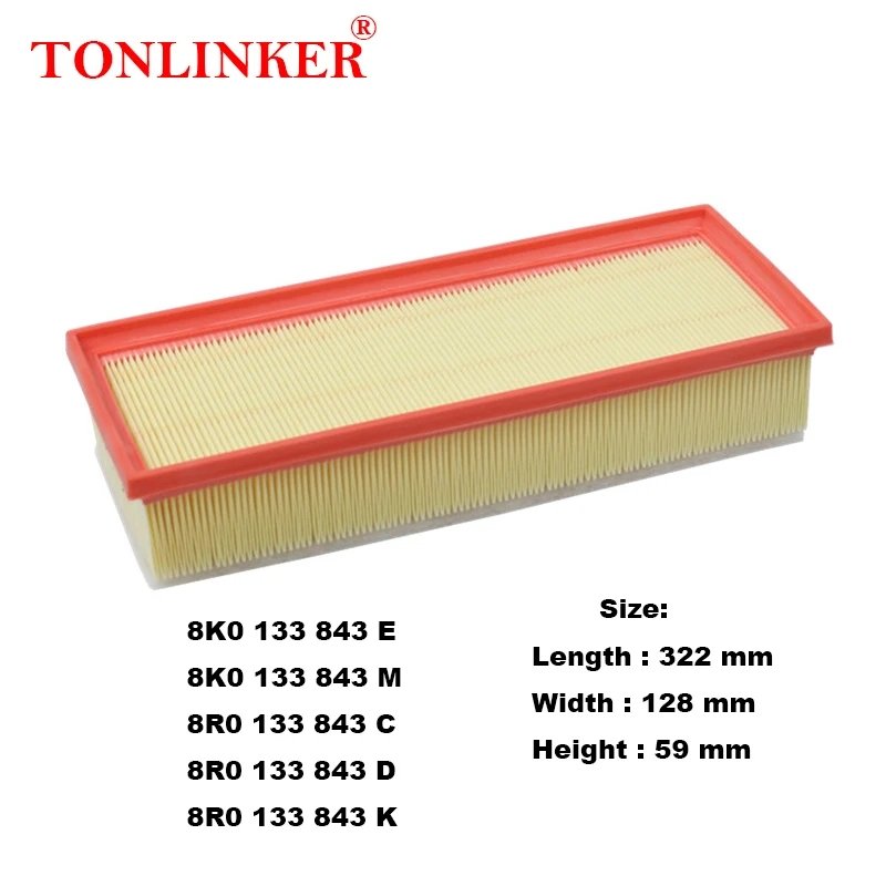 TONLINKR Air Filter 8R0133843K for Audi Q5 8R 2008 2009-2011 2012 2013 2014 2015 2016 2017 1.8TFSI 2.0TDI 2.0TFSI 8K0133843E