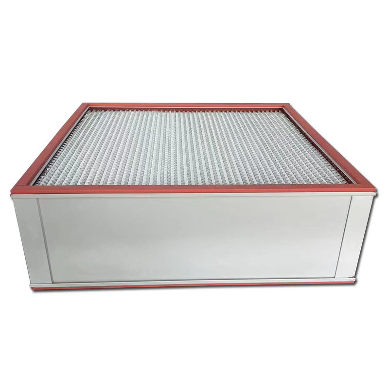 Synthetic Fiber Aluminum High Temperature Deep Pleat HEPA Filter With Partition With Red Seal Ring Heat Resistance Air Filter