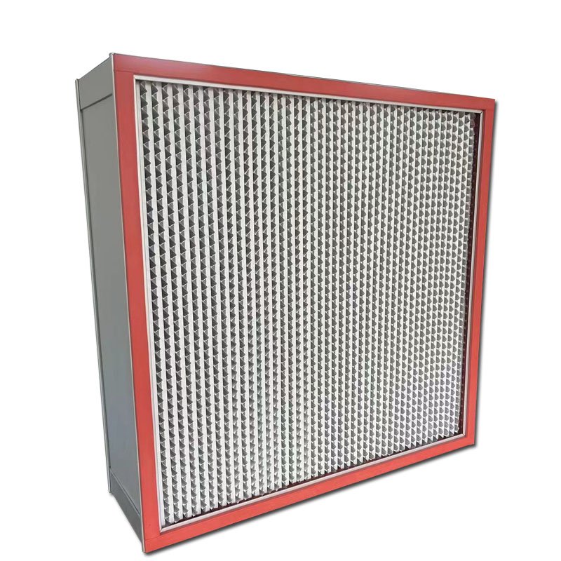 Synthetic Fiber Aluminum High Temperature Deep Pleat HEPA Filter With Partition With Red Seal Ring Heat Resistance Air Filter