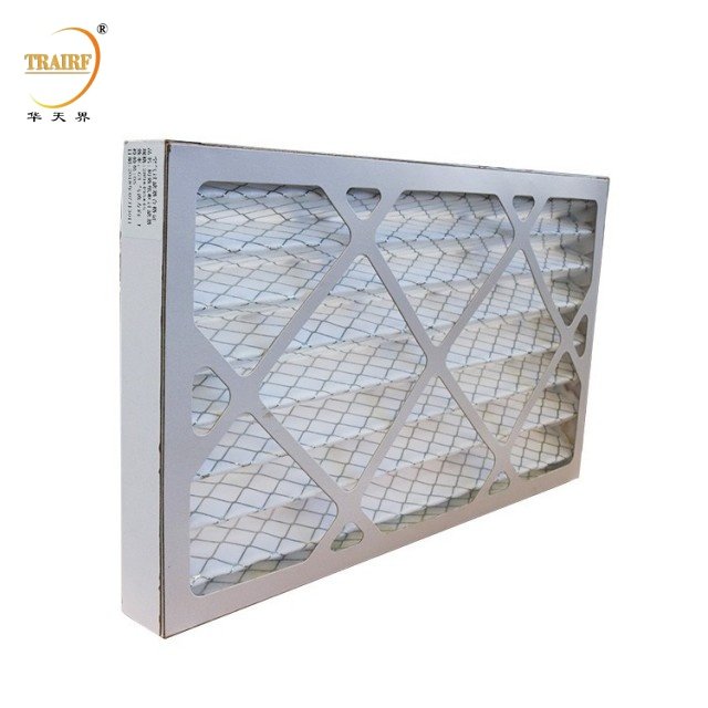 G4 Customized Cardboard Frame Disposable Replacement Synthetic Pleated Air Filter for Ahu