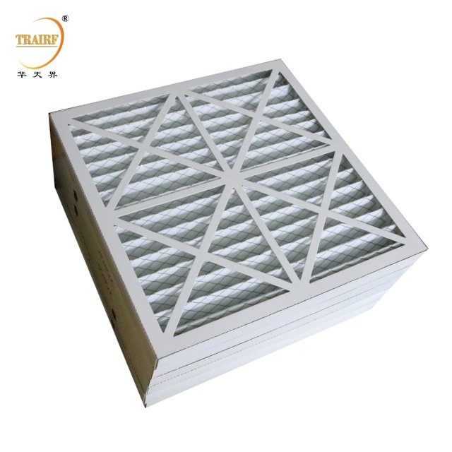 G4 Customized Cardboard Frame Disposable Replacement Synthetic Pleated Air Filter for Ahu