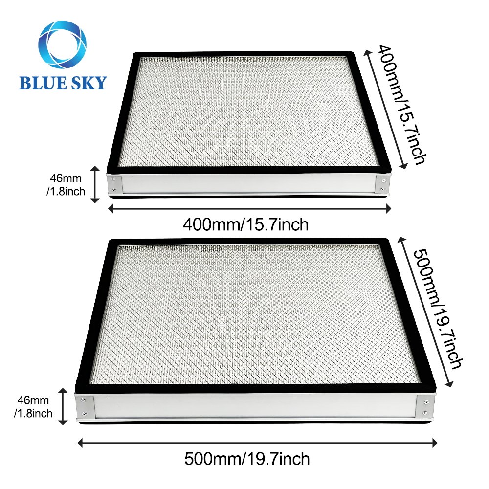 H13 H14 HVAC Filter AHU Aluminum Frame Mini-pleated Air Filter HVAC Industry Clean Room HEPA Filter