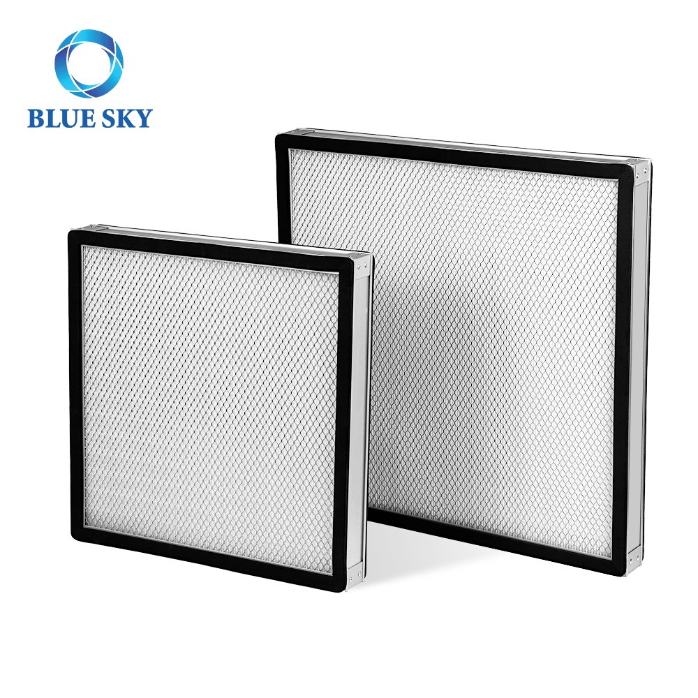 H13 H14 HVAC Filter AHU Aluminum Frame Mini-pleated Air Filter HVAC Industry Clean Room HEPA Filter