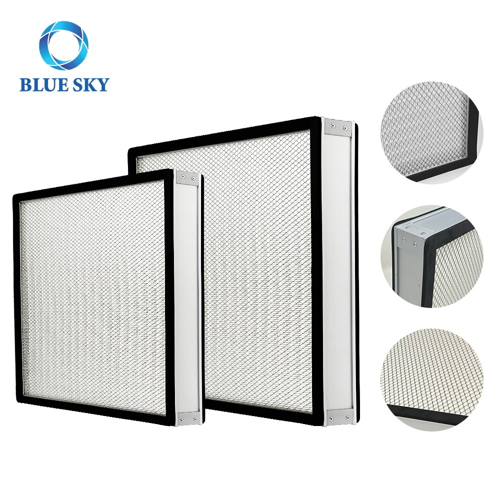 H13 H14 HVAC Filter AHU Aluminum Frame Mini-pleated Air Filter HVAC Industry Clean Room HEPA Filter