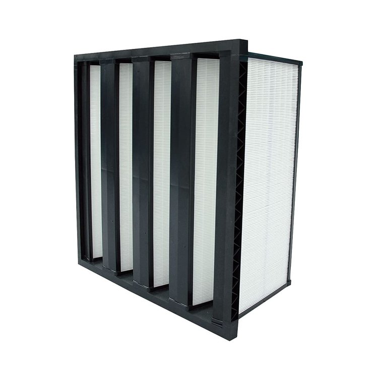 High Efficiency Hvac System Air Filter V-bank Ventilation Hepa Filter