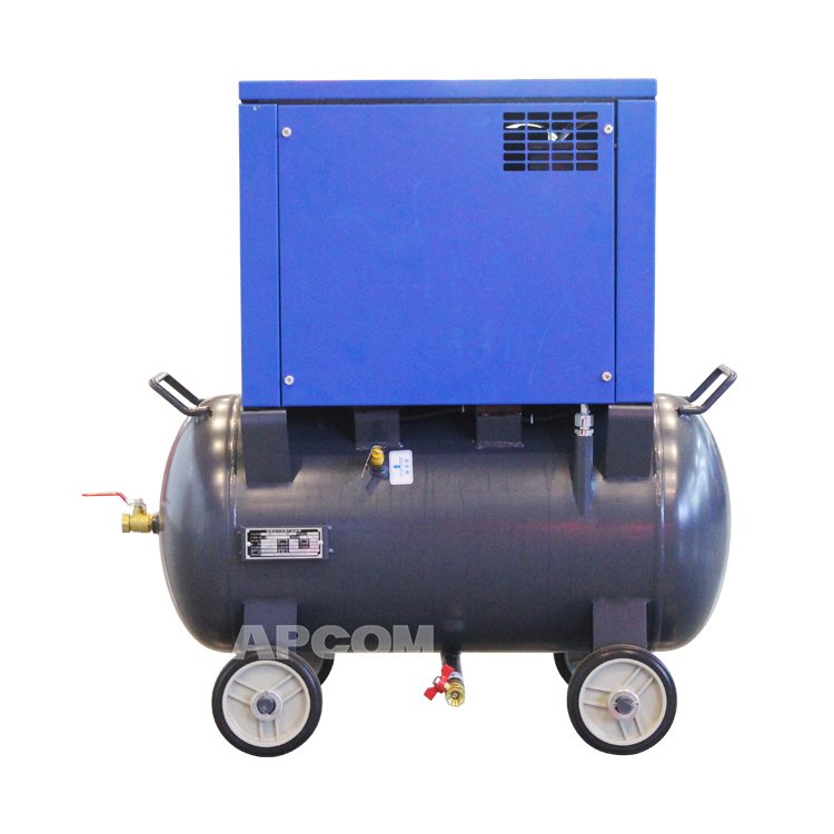 APCOM 18 Cfcm 8bar 5.5 hp 4kw Screw air Compressor 220v with air Dryer and tank 90 Liters