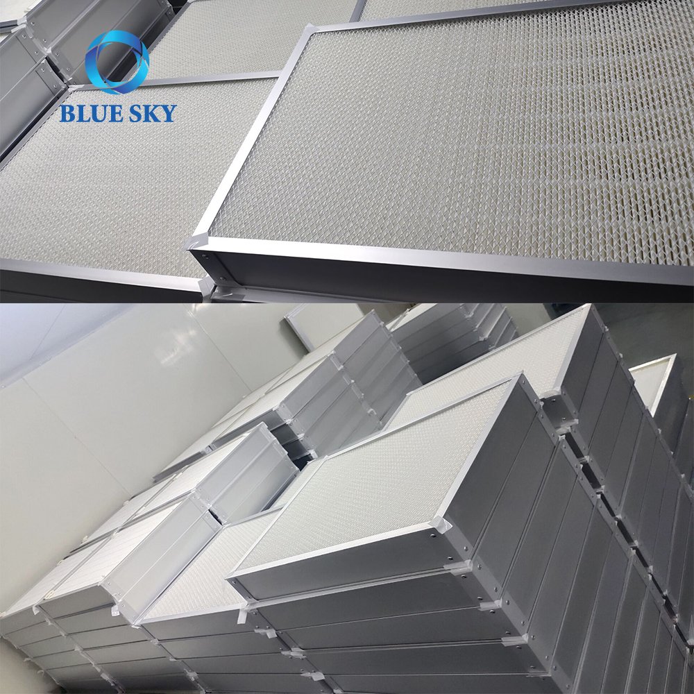 H13 H14 Factory Supply Customized Size 24x24 Inches Air Conditioning Aluminum Frame HVAC Air Filter for Laminar Air Flow Hood