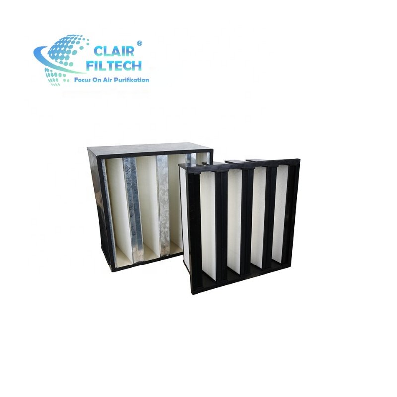 Chinese Supplier Filtration Equipment Hepa Filter Filter Paint V Bank Type Air Filter 4V