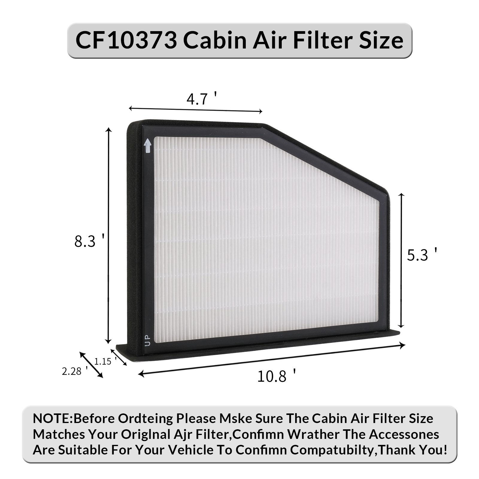 CF10373 Ture HEPA Cabin Air Filter with Activated Carbon Particle(Left Hand Drive) for Volkswagen