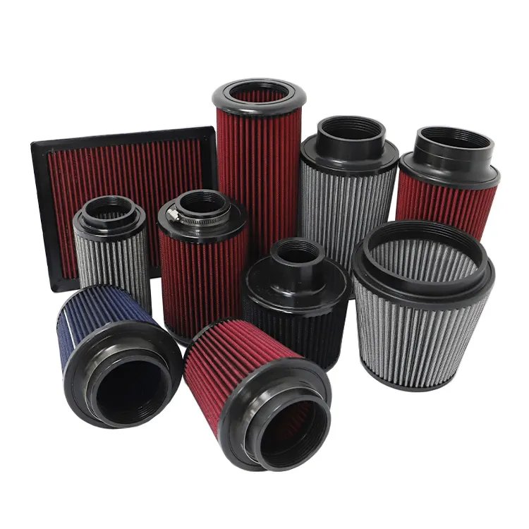 Universal Car Modification High Flow Performance Inlet Air Intake Filter Burnt Blue Stainless Steel Racing Car Air Filter