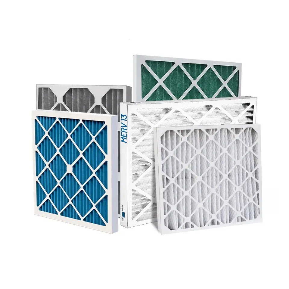Best Selling Home Use Furnace Primary Efficiency F7 Air Filter Replacement Merv 12 Pleated Filter