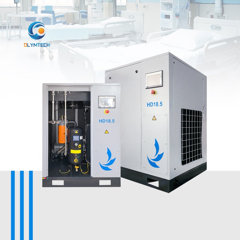 Energy Saving 40% Low Silent 45kw Rotary Screw Air Compressor 7-10Bar CE Certified Permanent Magnet VSD for Construction