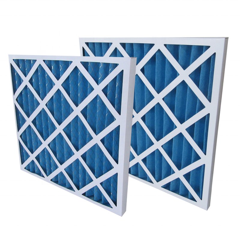 Synthetic Fiber Panel Pleated Pre-Air Filter High Efficiency Blue Furnace Panel HVAC Air Filter