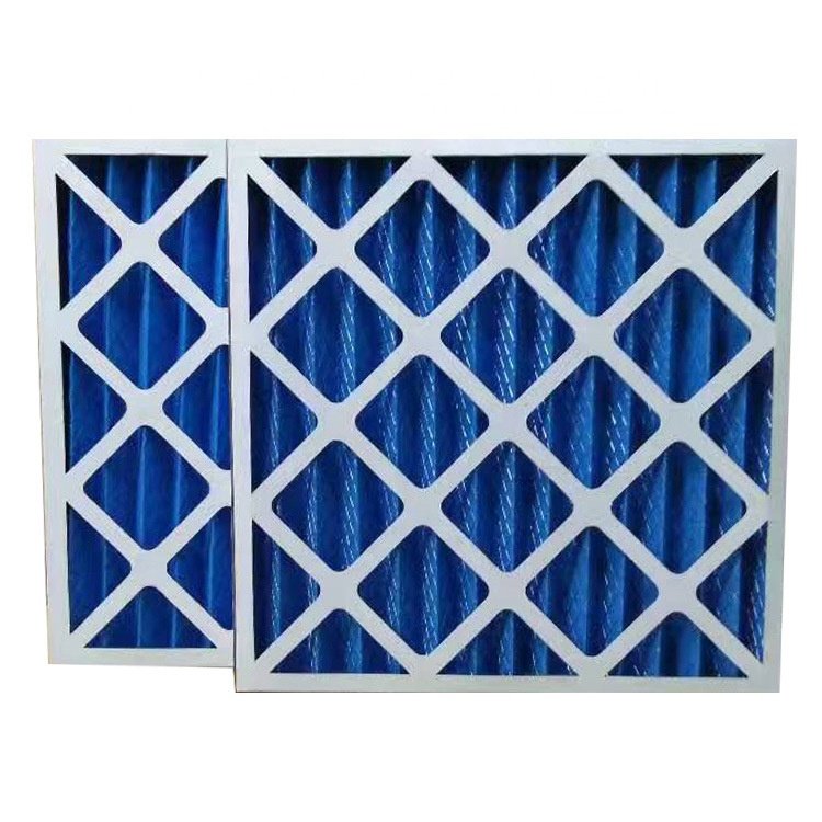 Synthetic Fiber Panel Pleated Pre-Air Filter High Efficiency Blue Furnace Panel HVAC Air Filter