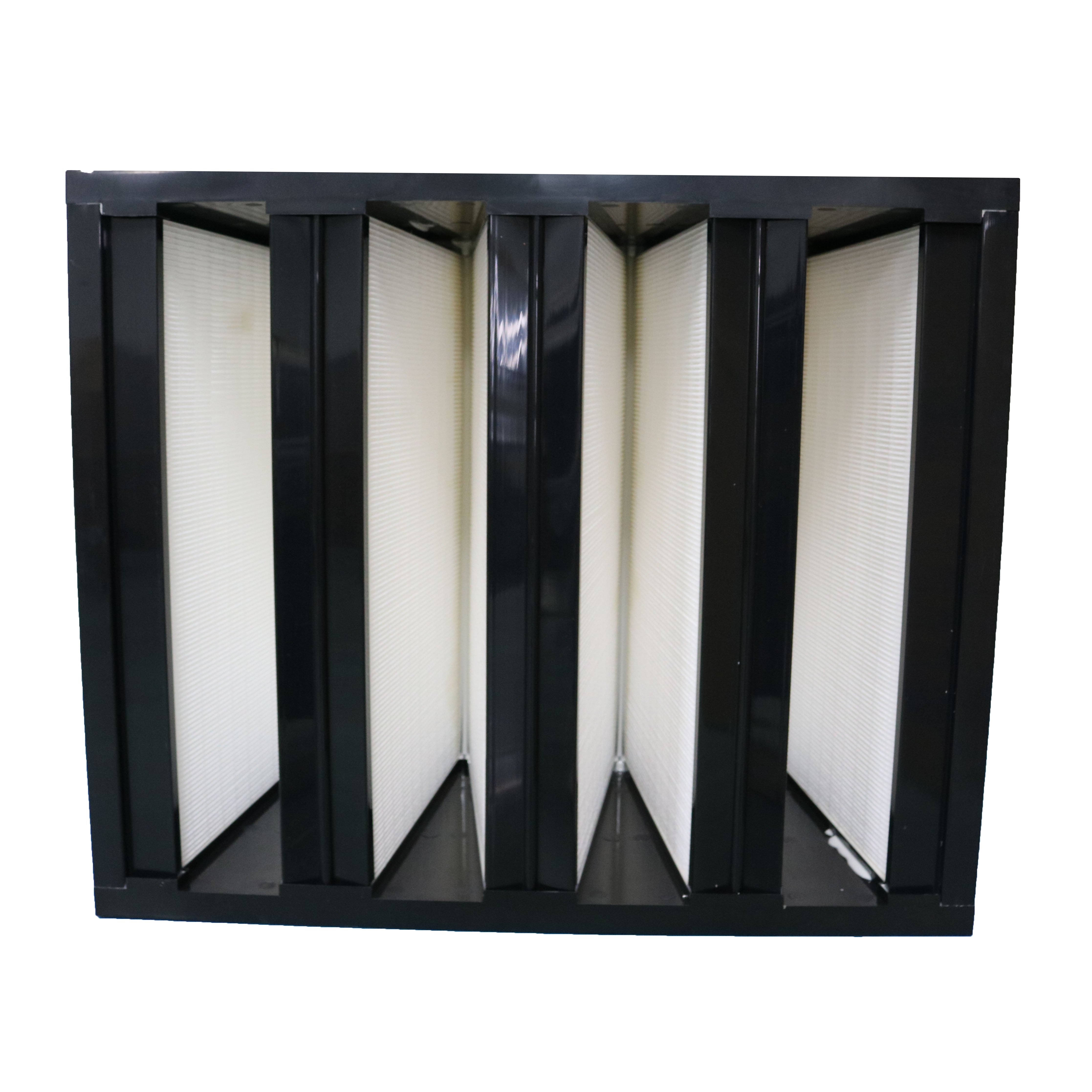 W Type V Shape Air Filter Bank Compact Filter for Clean Room or Ventilation System