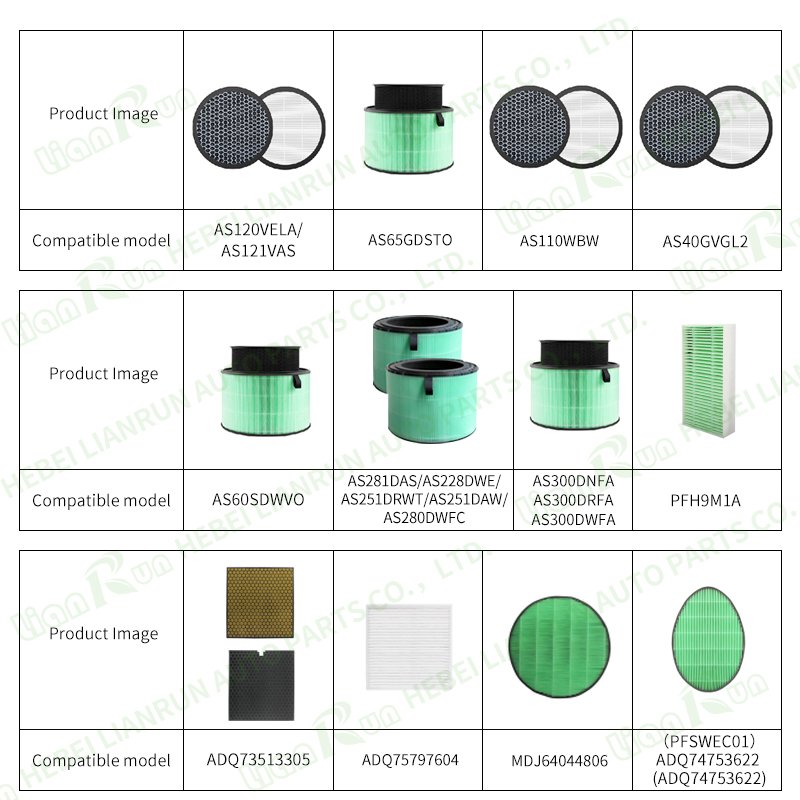 High Quality Purifier Parts Fits for LG Brands air Filters Hepa & Carbon Standard Customize