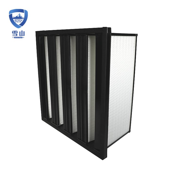 Reasonable Price Large air Volume HVAC Fiberglass V Bank Hepa Air Filter