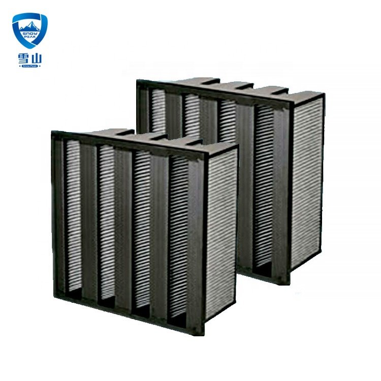 Reasonable Price Large air Volume HVAC Fiberglass V Bank Hepa Air Filter