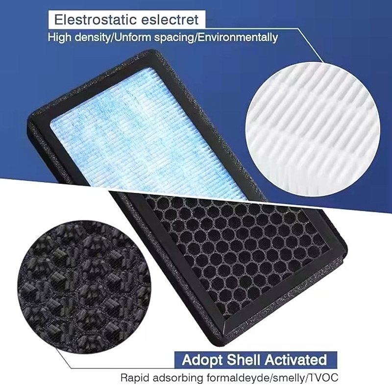 Car Air Filter Wholesale Compatible with Tesla Model 3 Model Y Activated Carbon Filter HEPA Air Conditioner Replacement Filter