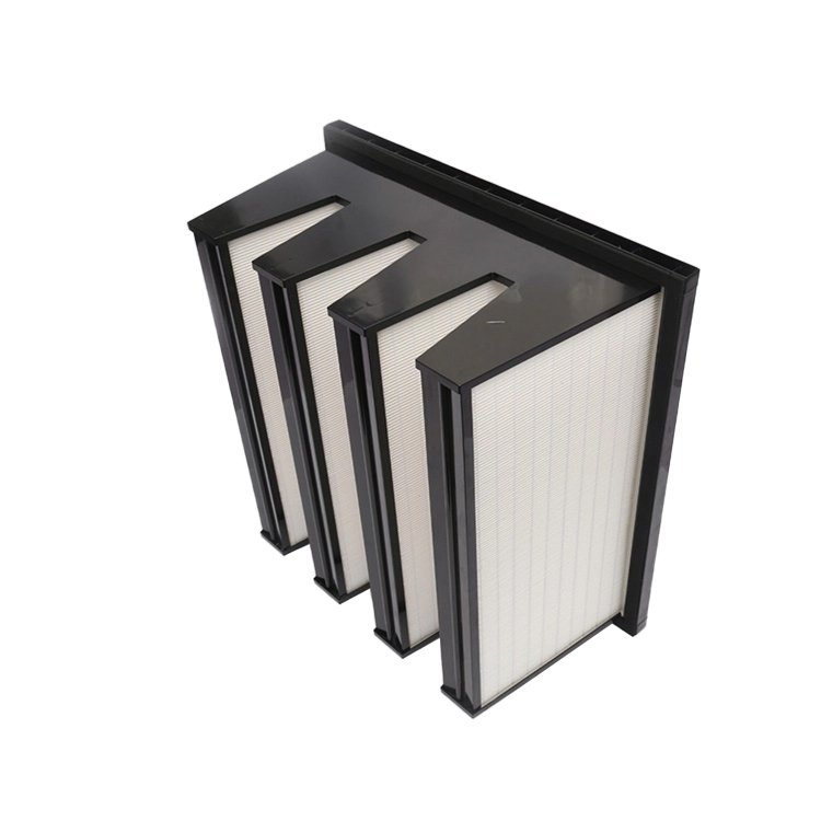 V-Bank Custom Efficiency 65%~99.99% Compact Filter for HVAC air Conditioning Systems