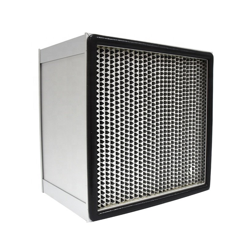 Mini Pleat H13 H14 High Carbon Media Stainless Steel Frame New Deeply Pleated Aluminum HEPA Filter Box Hotel HVAC System Air