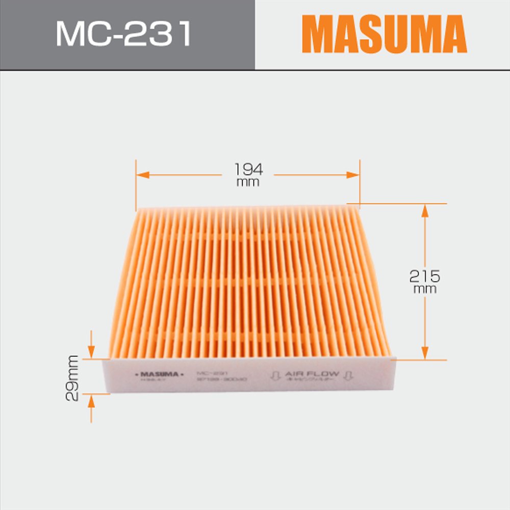 MASUMA MC-231 Wholesale Auto Engine Systems AC Car Cabin Air Filter for Toyota Camry Subaru Daihatsu
