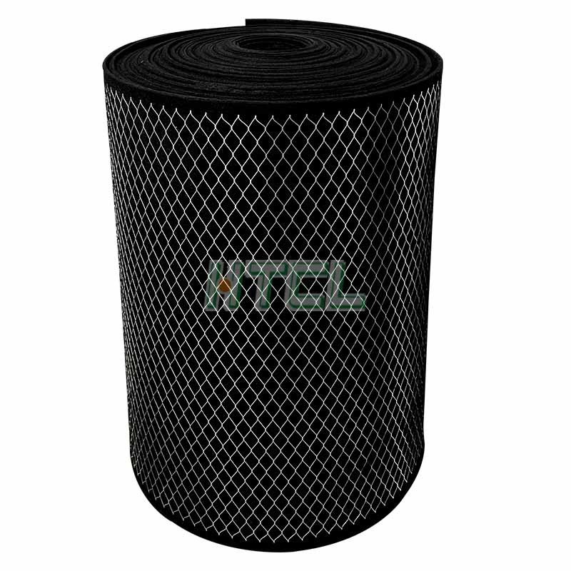Customized Carbon Cotton Pre Filter Activated Carbon Metal Mesh Laminated Air Filter Media Roll