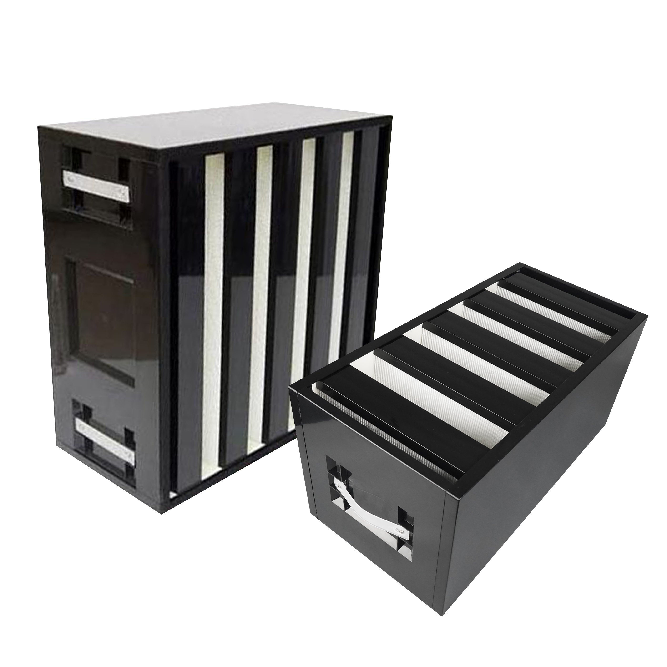 H13 New Combined Hepa Fiberglass Media Air Filter Box Construction Industrial Cleanroom AHU Industrial V Bank