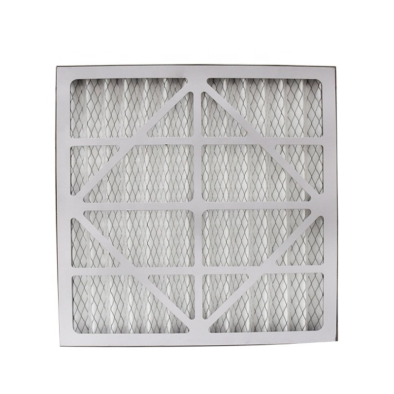 En779 G4 Merv 2-8 Synthetic Fiber Pleated Cardboard Frame Industrial HVAC Primary Air Filter