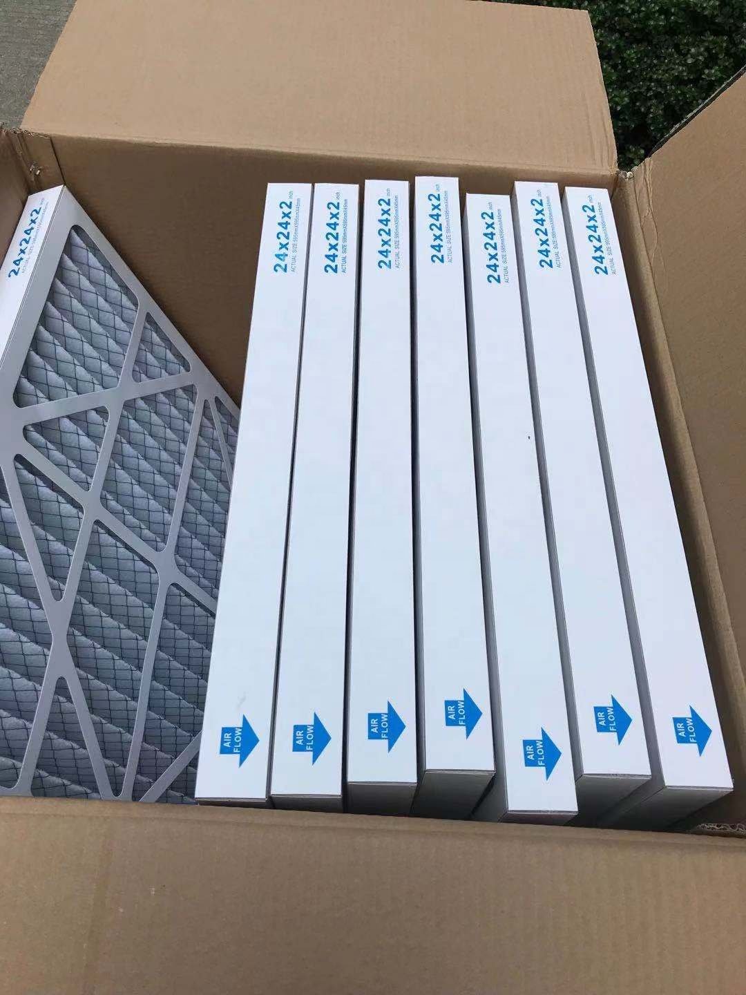 En779 G4 Merv 2-8 Synthetic Fiber Pleated Cardboard Frame Industrial HVAC Primary Air Filter