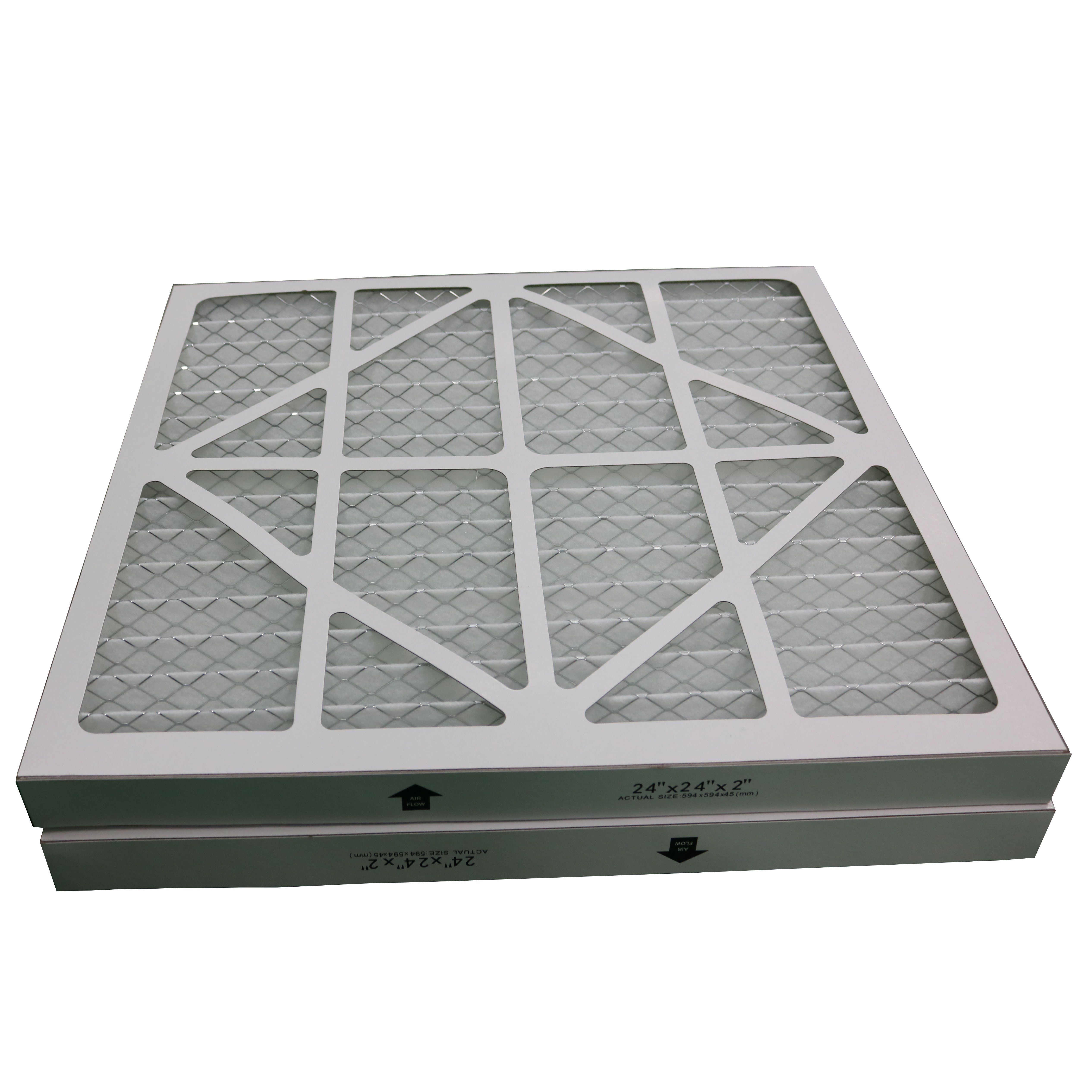Cardboard Frame Primary HVAC Panel Pleated Pre Filter Pleated Air Filter With Mesh