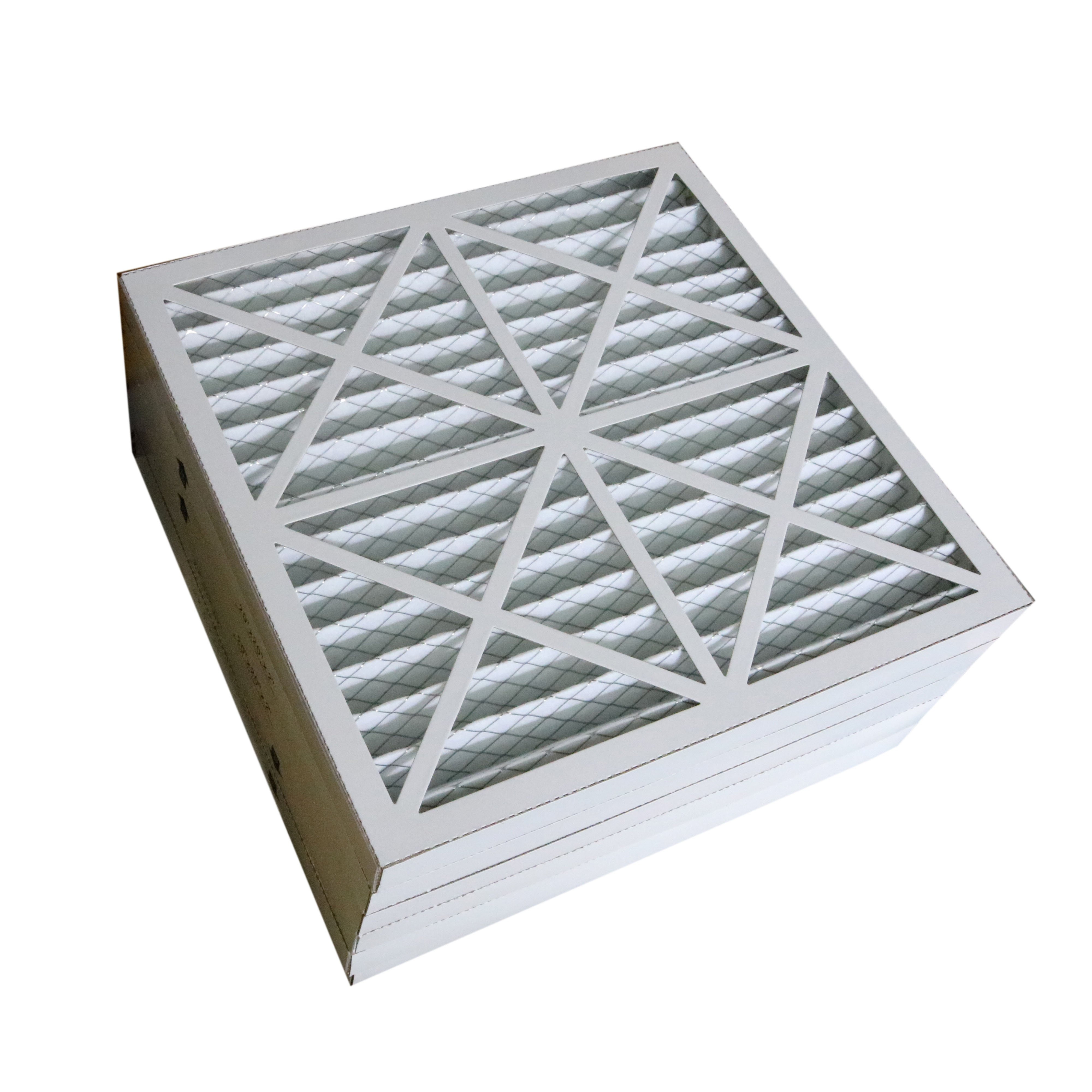 Cardboard Frame Primary HVAC Panel Pleated Pre Filter Pleated Air Filter With Mesh
