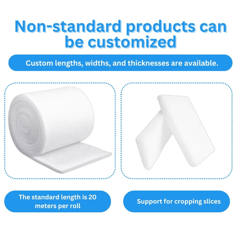 Wholesale air Filtration Eco-friendly PET Material Paint Stop Ceiling Filters Media Roll Booth Ceiling Roof Filters
