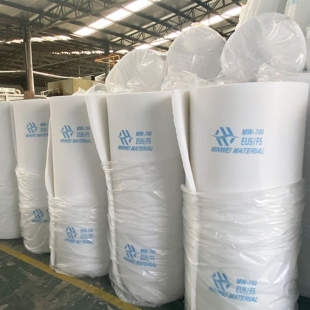 Wholesale air Filtration Eco-friendly PET Material Paint Stop Ceiling Filters Media Roll Booth Ceiling Roof Filters