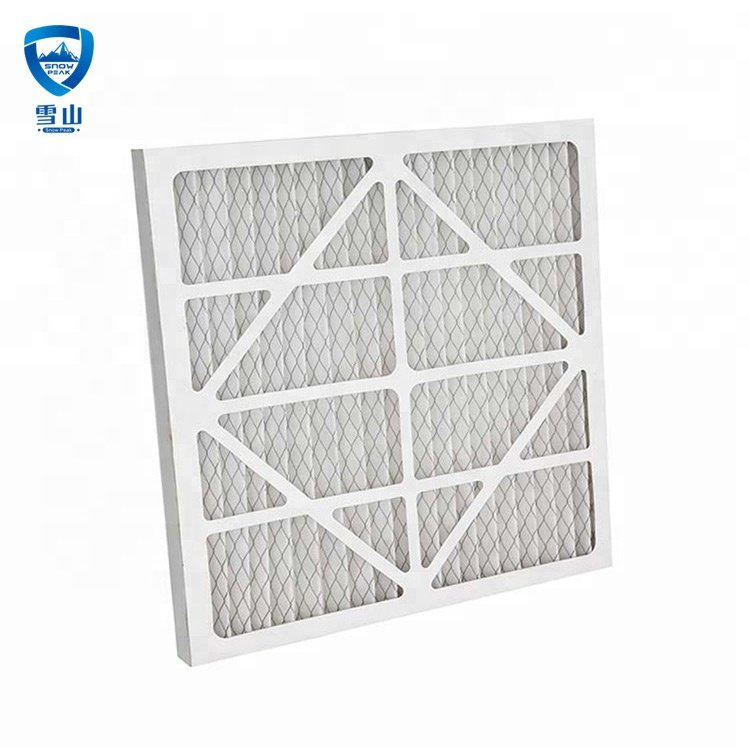 MERV 8 G1 G2 G3 G4 Cardboard Frame Custom Clean Room Pre Air Filter Pleated Air Filter