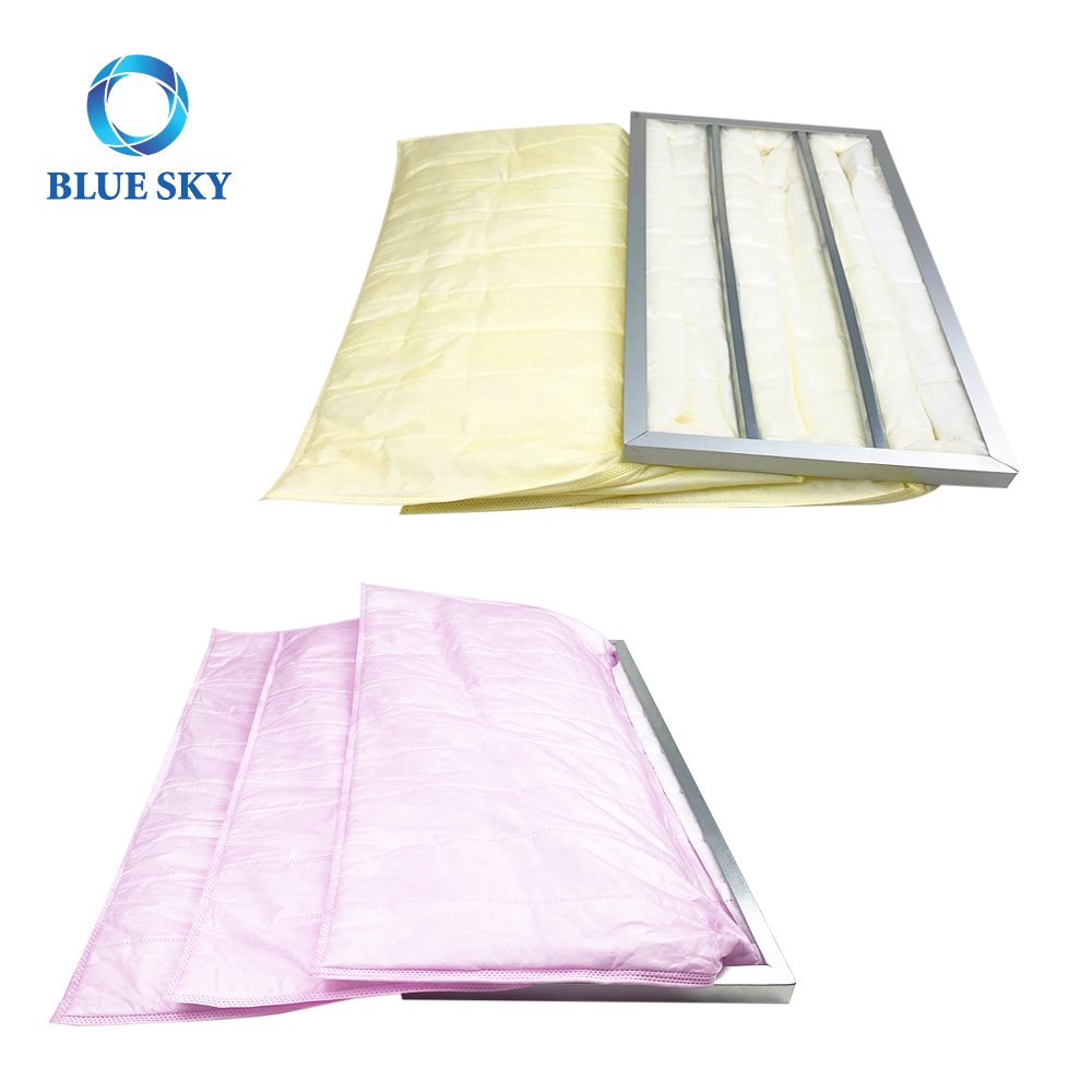 593x285x340mm HVAC F7 Air Filter Medium Efficiency AC Air Pocket Filter for Ventilation System