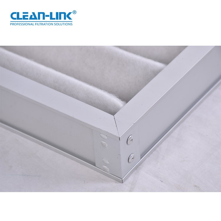 Clean-Link Washable Pleated Synthetic Fiber Medium Panel Type Primary air Filter with Aluminum Frame