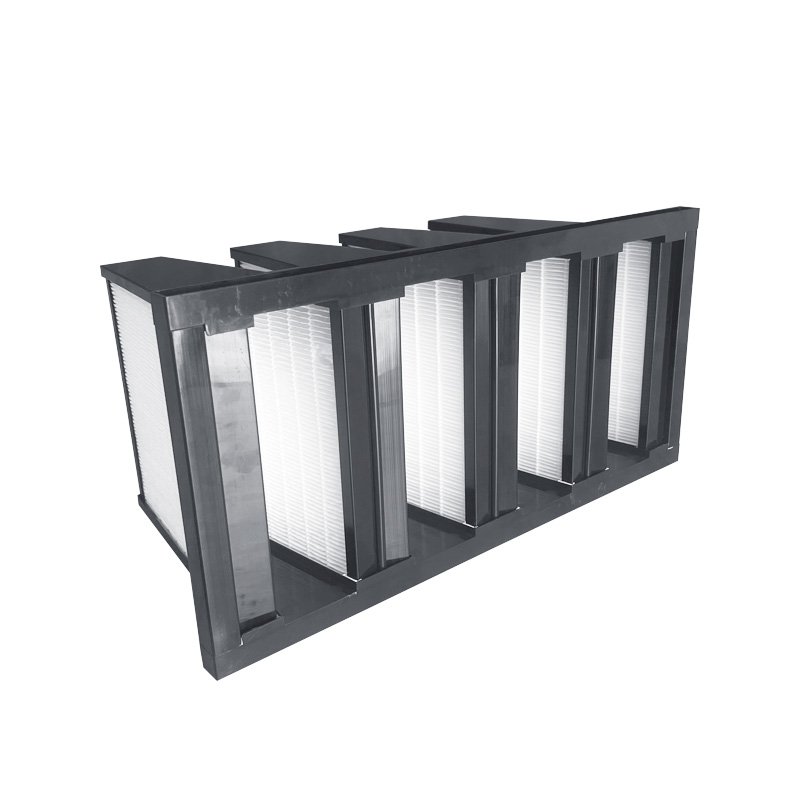 HVAC System Compact V-Bank Type HEPA Filter With Plastic Frame V Cell Compact Filter
